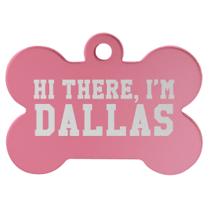 1 1/2" x 1" Laserable Anodized Aluminum Bone Pet Tag