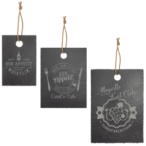 Rectangle and Paddle Slate Cutting Board with Hanger String Sample Set