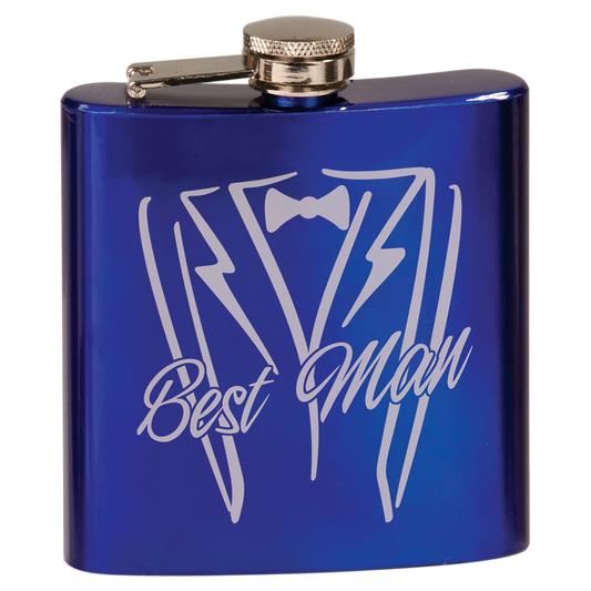 6 OZ GLOSS BLUE FLASK