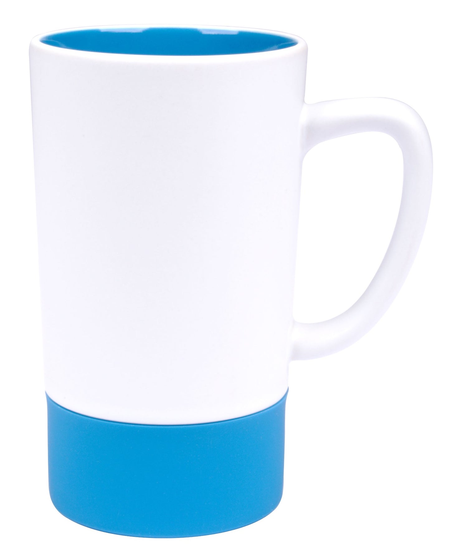 Two-tone 16 oz mug with silicone sleeve