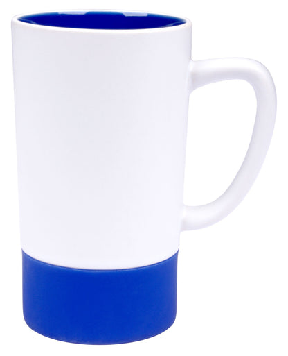 Two-tone 16 oz mug with silicone sleeve