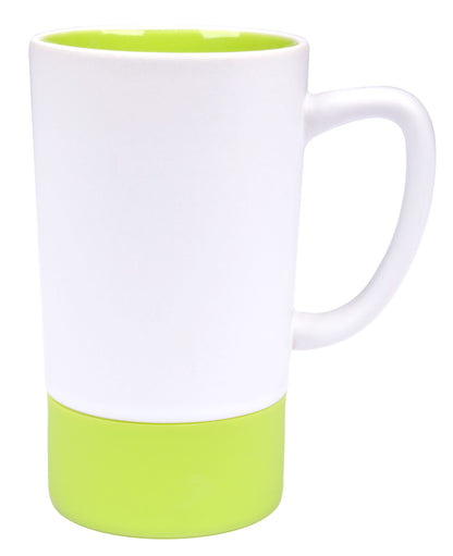 Two-tone 16 oz mug with silicone sleeve