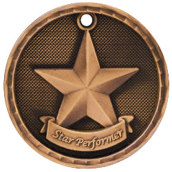 2 inch 3D Star Performer Medal