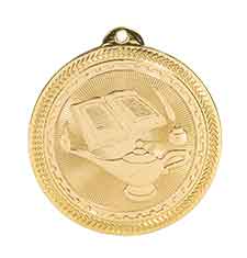 2 inch Lamp of Knowledge Laserable BriteLazer Medal