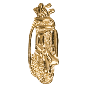 Gold Golf Bag Metal Chenille Letter Insignia