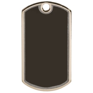 2" Black/Silver Blank Laserable Dog Tag