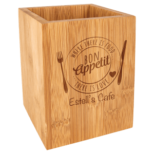 4 1/4" x 6" Bamboo Utensil Holder