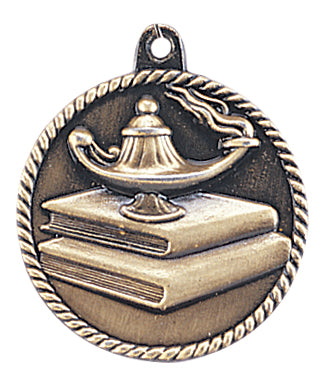 2 inch Lamp of Knowledge High Relief Medal