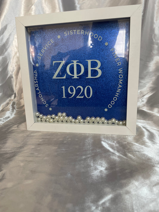 Zeta Phi Beta Shadow box