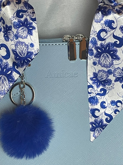 Amicae Embossed Satchel with Twilly & Charm