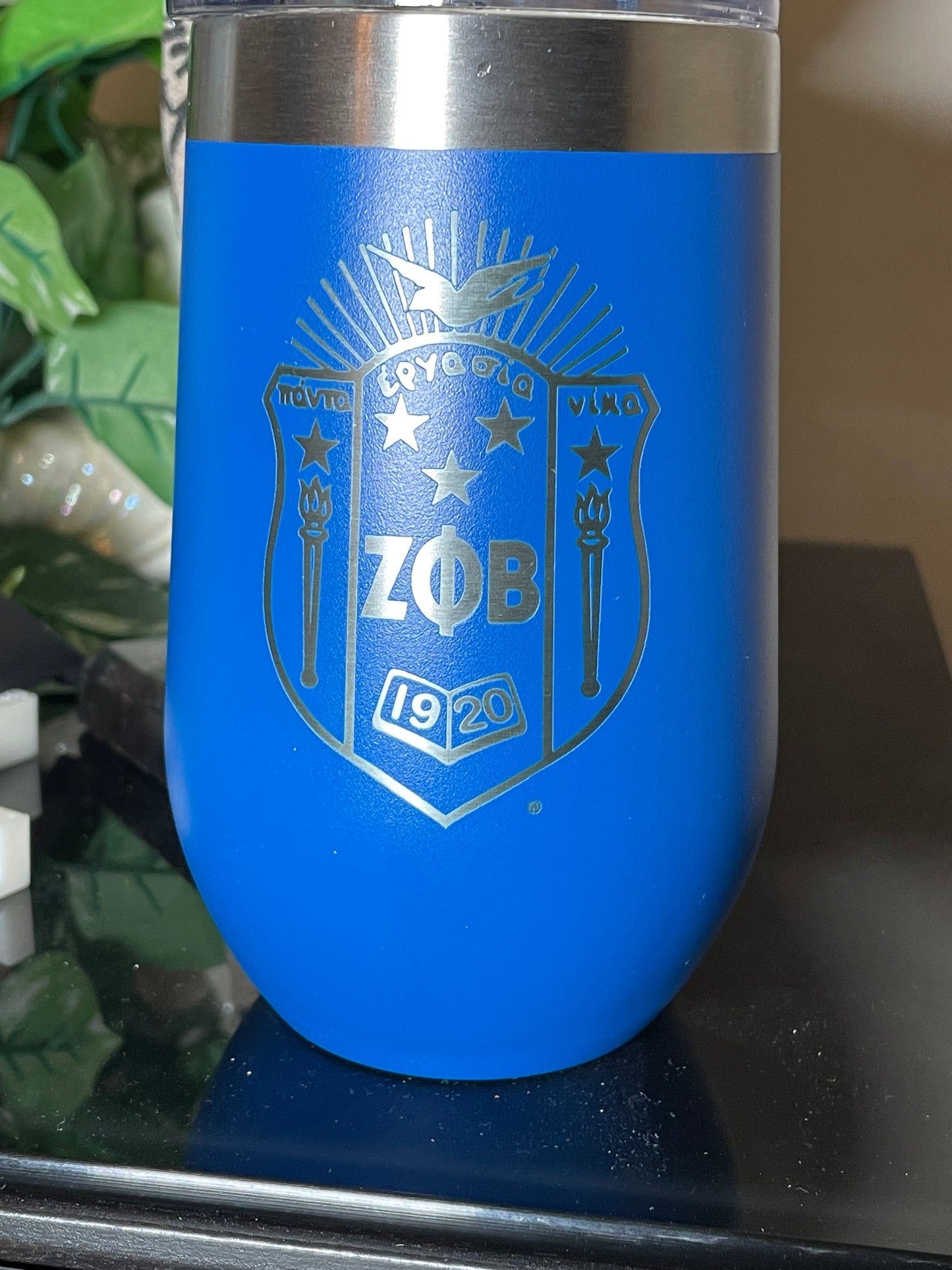 Zeta Shield Stemless Tumbler with Clear Lid