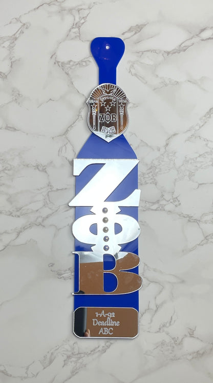 Custom Zeta Phi Beta Decorative Paddle