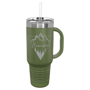 Polar Camel 40 oz. Travel Mug with Handle, Straw Included