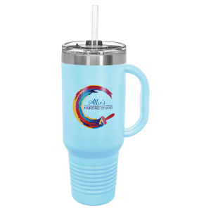 Polar Camel 40 oz. Travel Mug with Handle, Straw Included