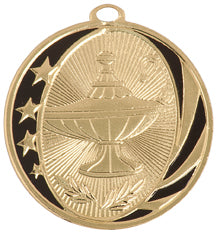 2" inch Lamp of Knowledge Laserable MidNite Star Medal