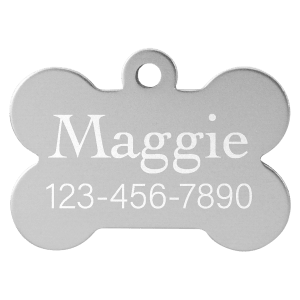 1 1/4" x 3/4" Silver Laserable Anodized Aluminum Bone Pet Tag