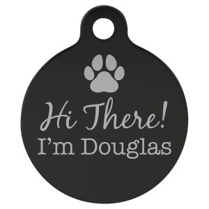 1 1/4" Laserable Anodized Aluminum Round Pet Tag with Tab