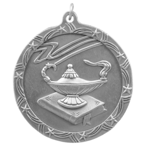 2 1/2 inch Lamp of Knowledge Shooting Star Medal