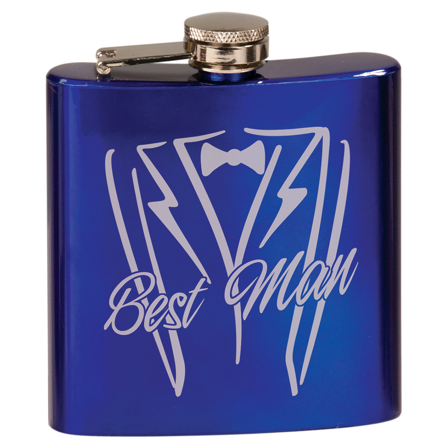 6 OZ GLOSS BLUE FLASK