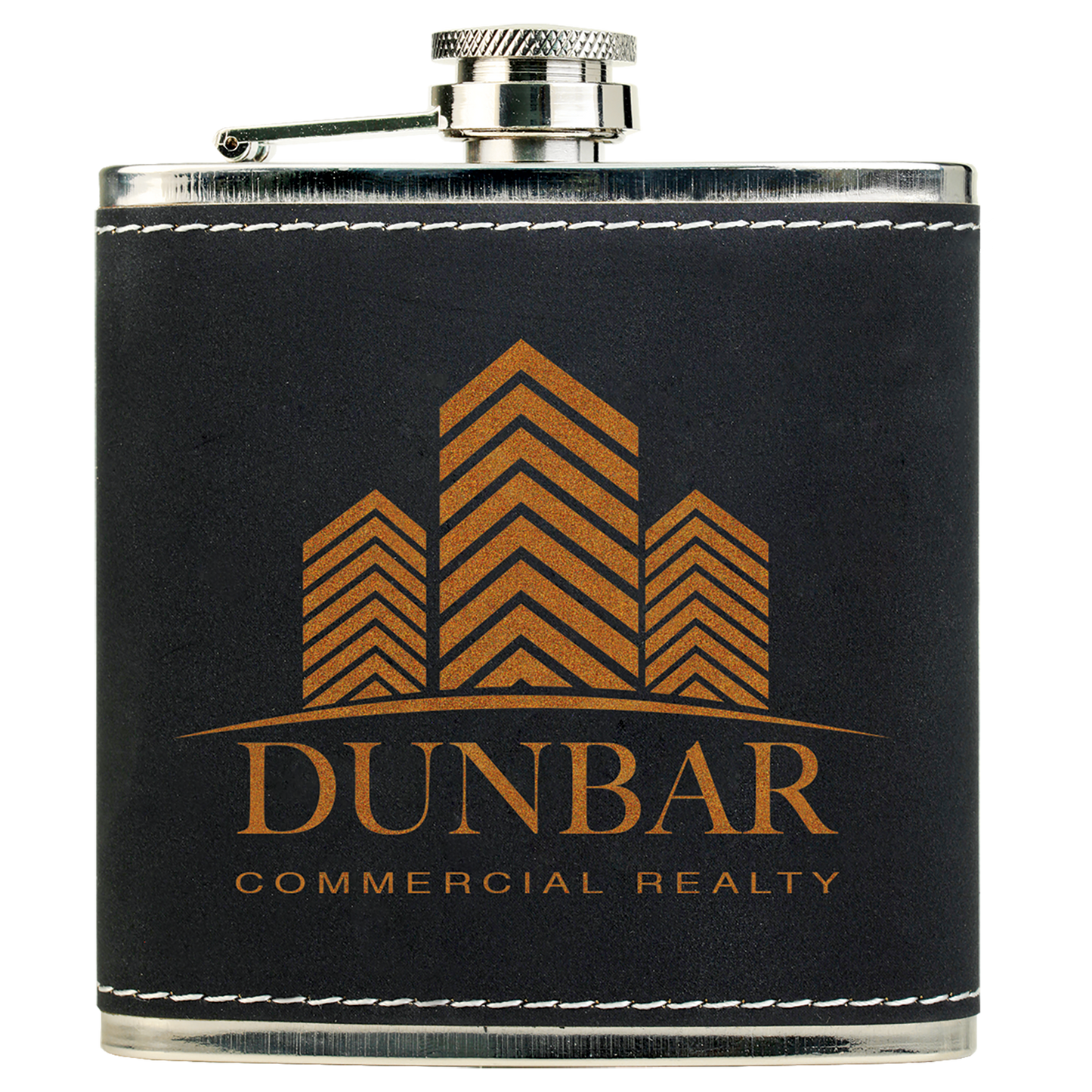 6 oz. Light Black/Gold Textured Stainless Steel Flask