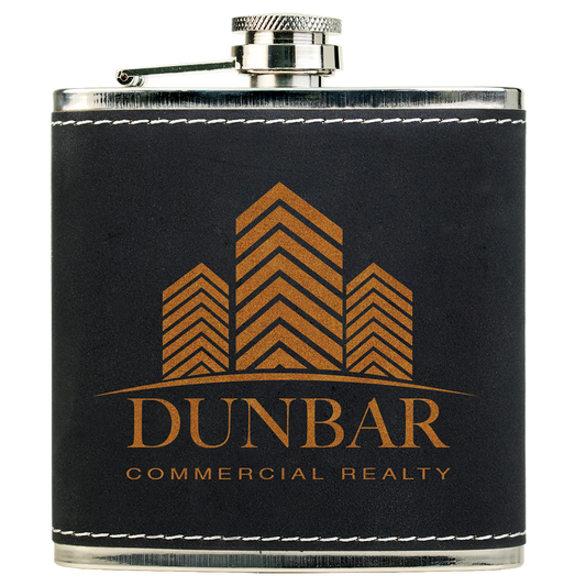 6 oz. Light Black/Gold Textured Stainless Steel Flask